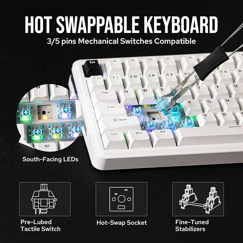 Amazon | EPOMAKER TH85 QMK VIAワイヤレスメカニカルキーボード